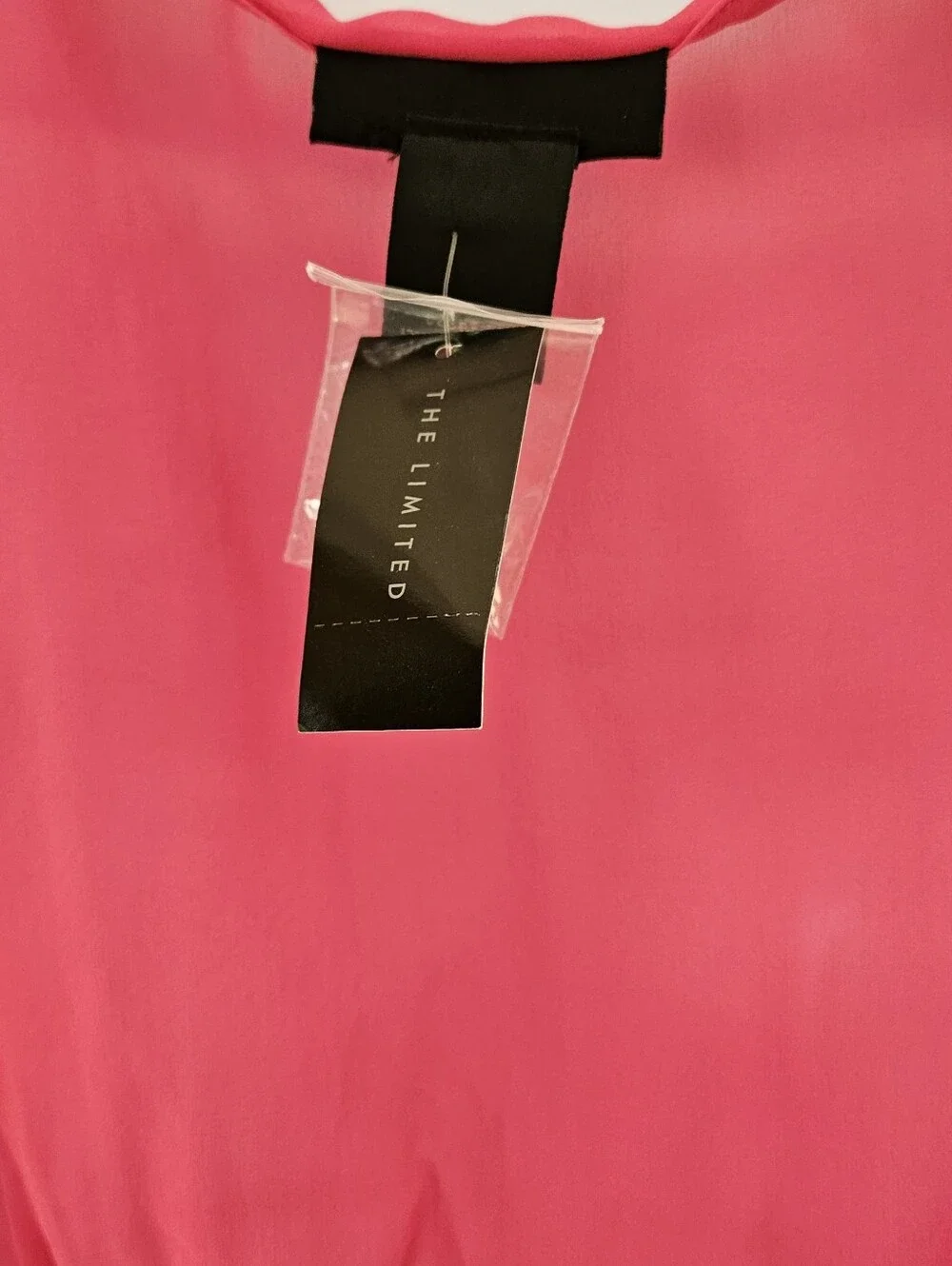 NWT The Limited 100% Silk Smocked Waist V-Neck Blouse Pink XS
